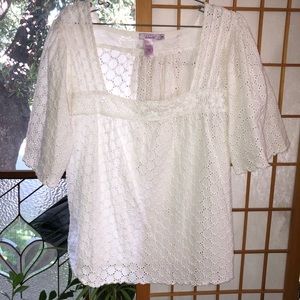 💓 CALYPSO 100% Cotton Eyelet Blouse 💓
